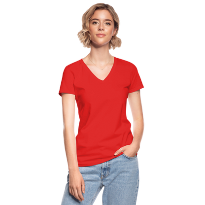 Klassisches Frauen-T-Shirt mit V-Ausschnitt - Rot