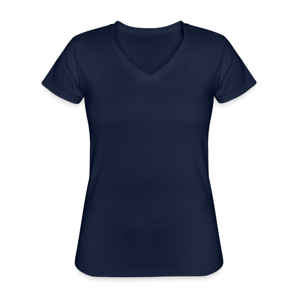 Klassisches Frauen-T-Shirt mit V-Ausschnitt - Navy