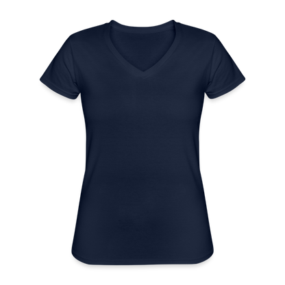 Klassisches Frauen-T-Shirt mit V-Ausschnitt - Navy