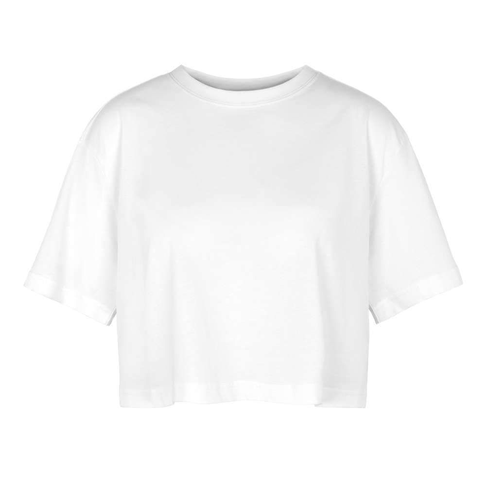 Frauen Oversized Cropped T-Shirt - Weiß