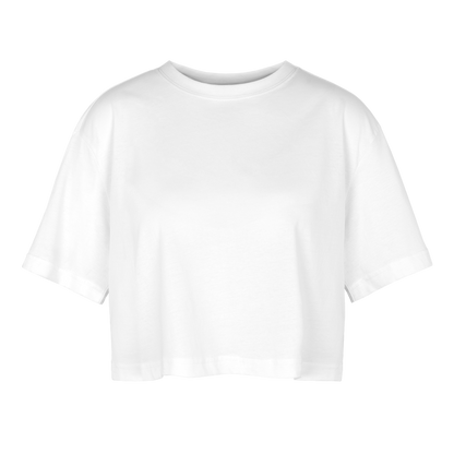 Frauen Oversized Cropped T-Shirt - Weiß