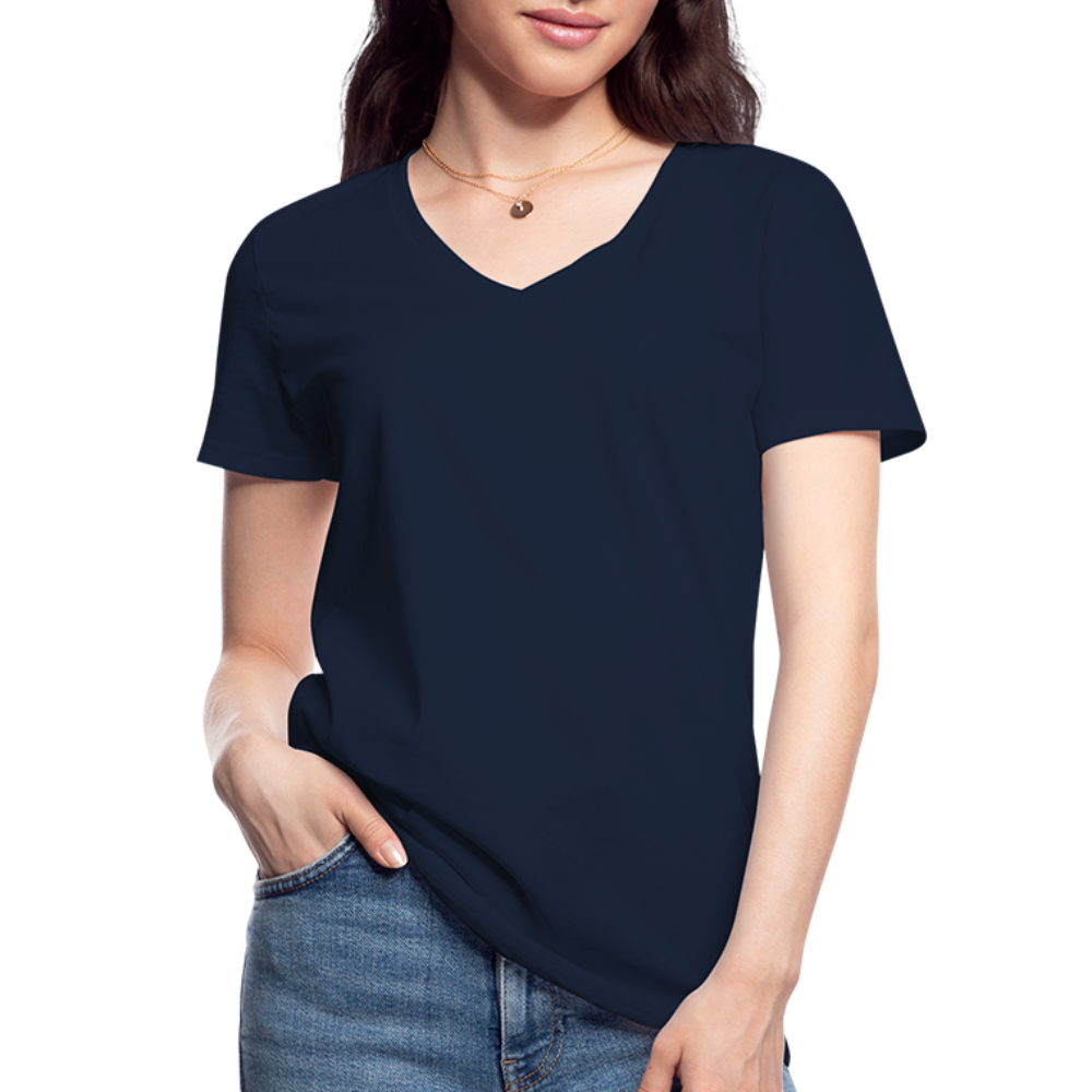 Klassisches Frauen-T-Shirt mit V-Ausschnitt - Navy