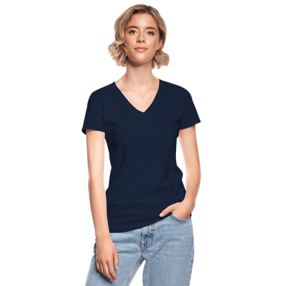 Klassisches Frauen-T-Shirt mit V-Ausschnitt - Navy