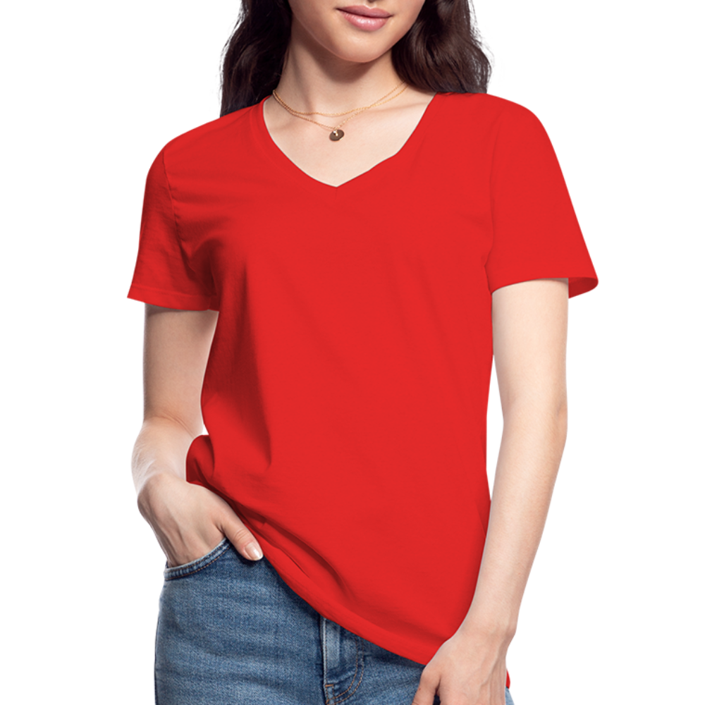 Klassisches Frauen-T-Shirt mit V-Ausschnitt - Rot