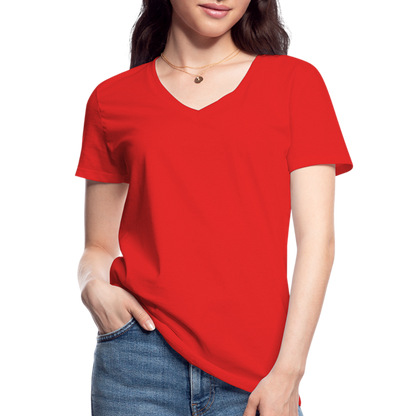 Klassisches Frauen-T-Shirt mit V-Ausschnitt - Rot