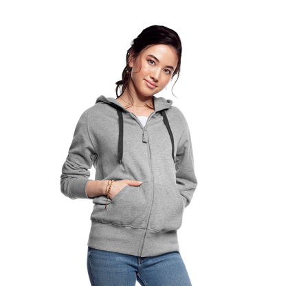 Frauen Premium Kapuzenjacke - Grau meliert