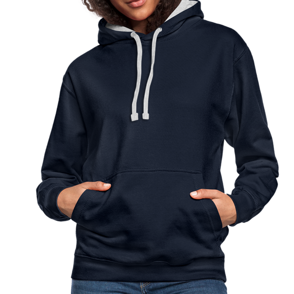 Kontrast-Hoodie - Navy/Grau meliert