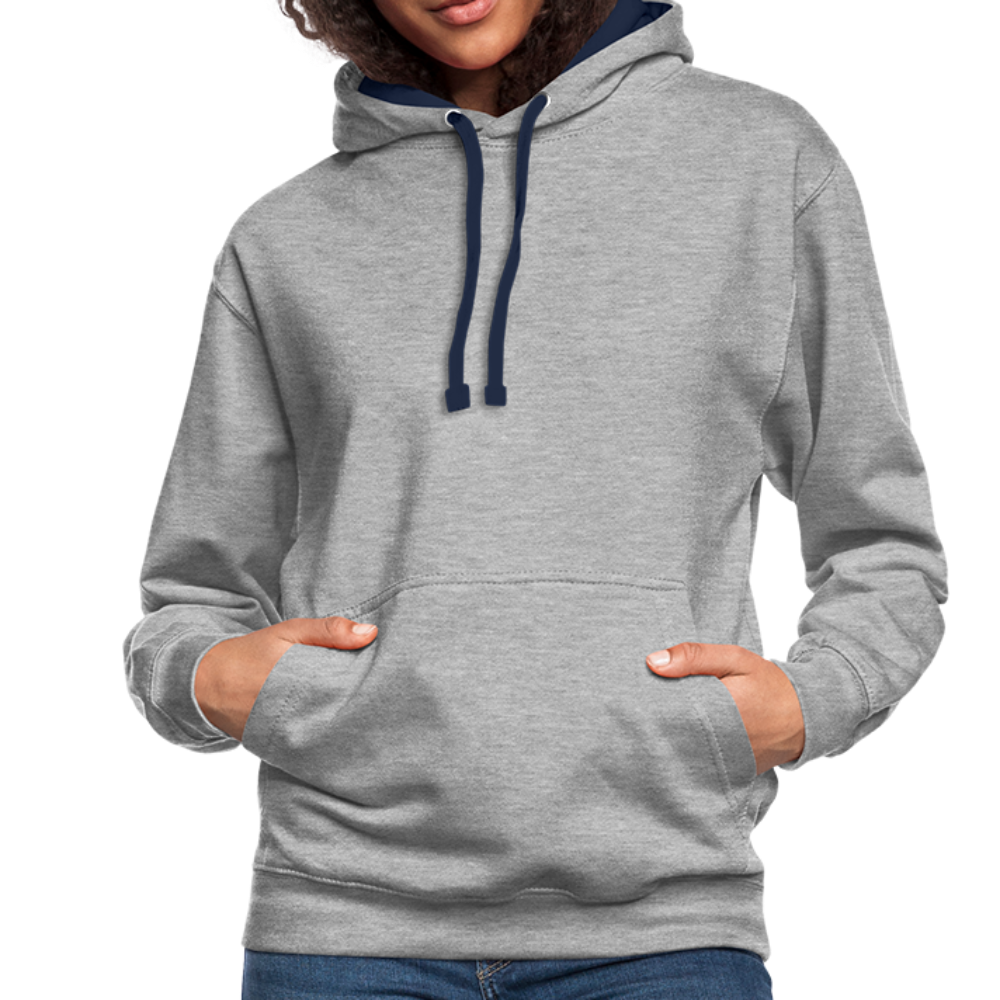 Kontrast-Hoodie - Grau meliert/Navy