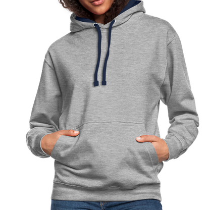 Kontrast-Hoodie - Grau meliert/Navy