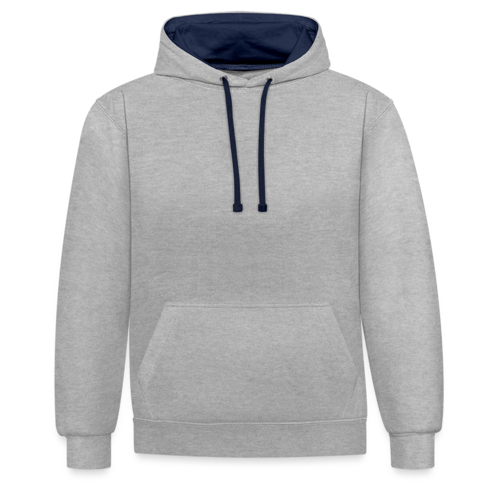 Kontrast-Hoodie - Grau meliert/Navy