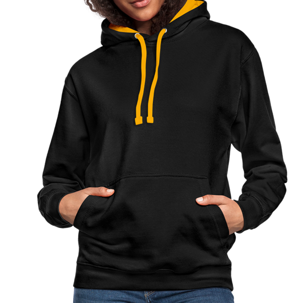 Kontrast-Hoodie - Schwarz/Gold