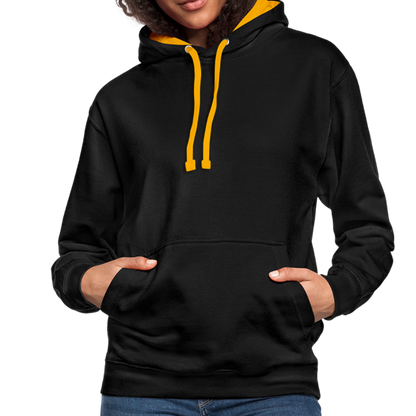 Kontrast-Hoodie - Schwarz/Gold