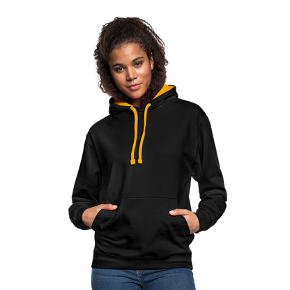 Kontrast-Hoodie - Schwarz/Gold