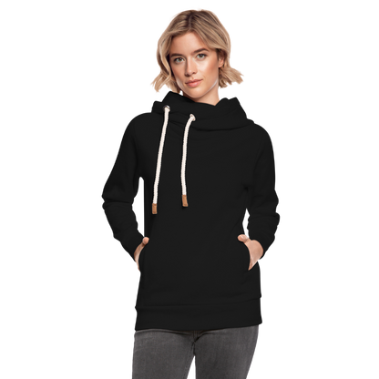 Unisex Schalkragen Hoodie - Schwarz