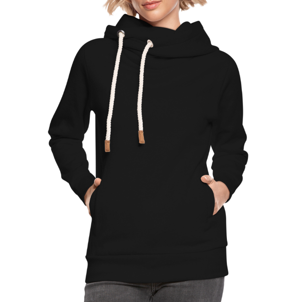 Unisex Schalkragen Hoodie - Schwarz