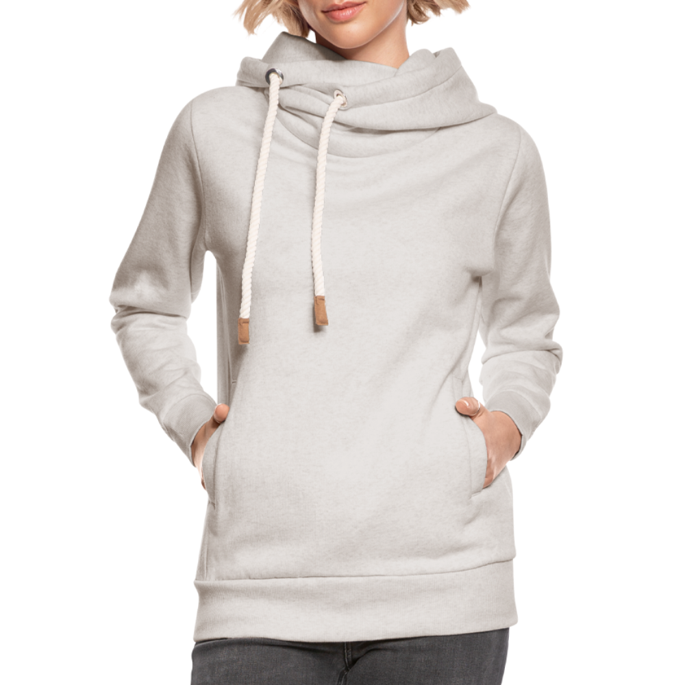 Unisex Schalkragen Hoodie - Beige meliert