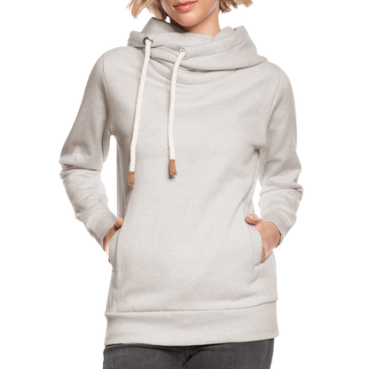 Unisex Schalkragen Hoodie - Beige meliert