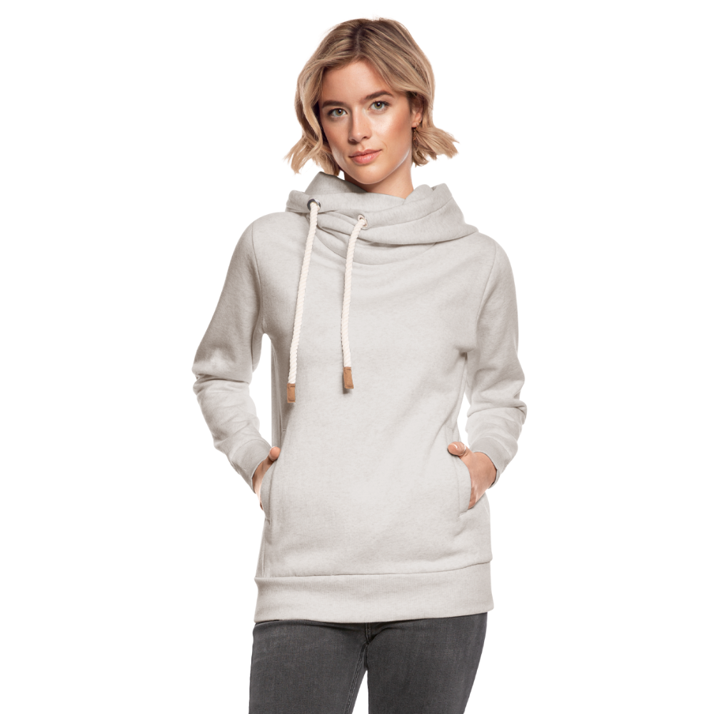 Unisex Schalkragen Hoodie - Beige meliert