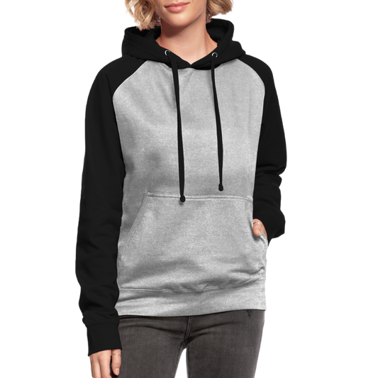 Unisex Baseball Hoodie - Grau meliert/Schwarz