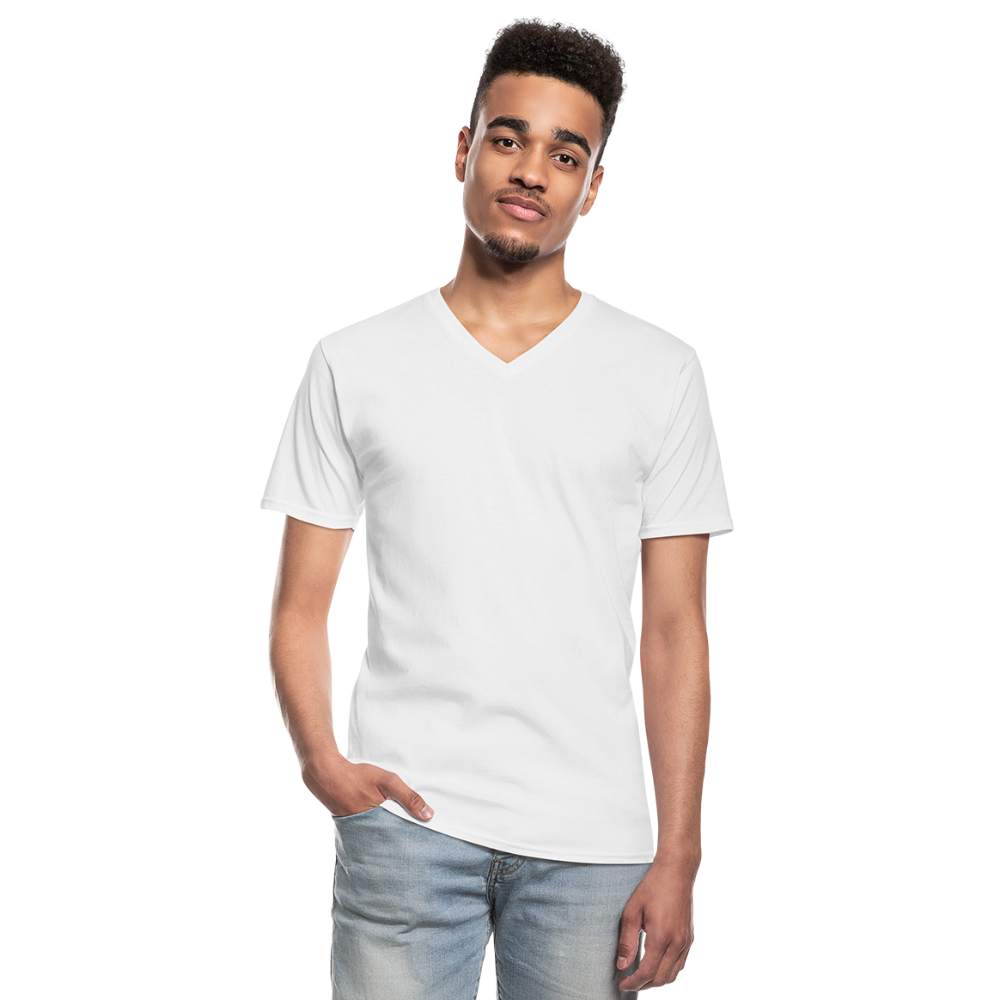 Klassisches Männer-T-Shirt mit V-Ausschnitt in 4 Farben - weiß