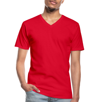 Klassisches Männer-T-Shirt mit V-Ausschnitt in 4 Farben - Rot