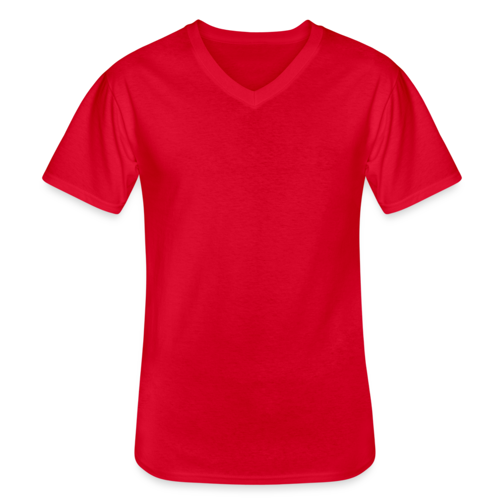 Klassisches Männer-T-Shirt mit V-Ausschnitt in 4 Farben - Rot