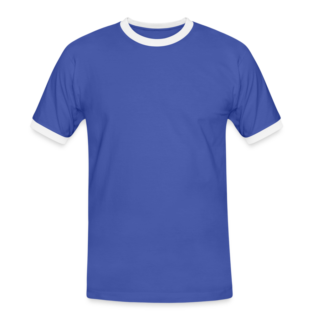 Männer Kontrast-T-Shirt in 7 Farben - Blau/Weiß