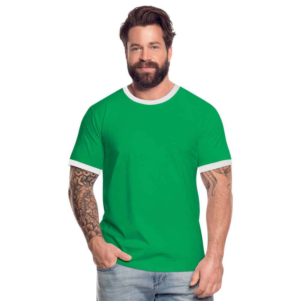 Männer Kontrast-T-Shirt in 7 Farben - Kelly Green/Weiß