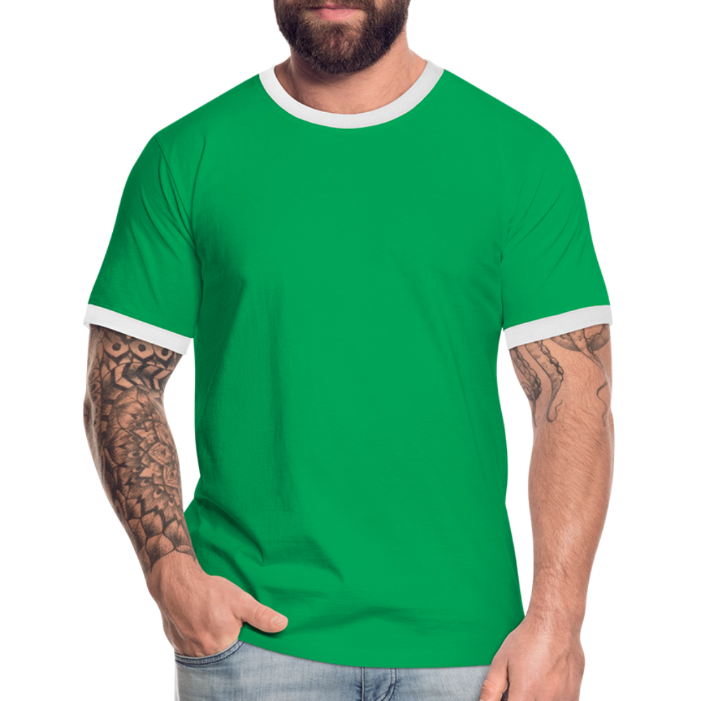 Männer Kontrast-T-Shirt in 7 Farben - Kelly Green/Weiß