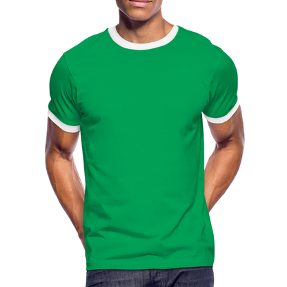 Männer Kontrast-T-Shirt in 7 Farben - Kelly Green/Weiß