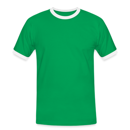 Männer Kontrast-T-Shirt in 7 Farben - Kelly Green/Weiß