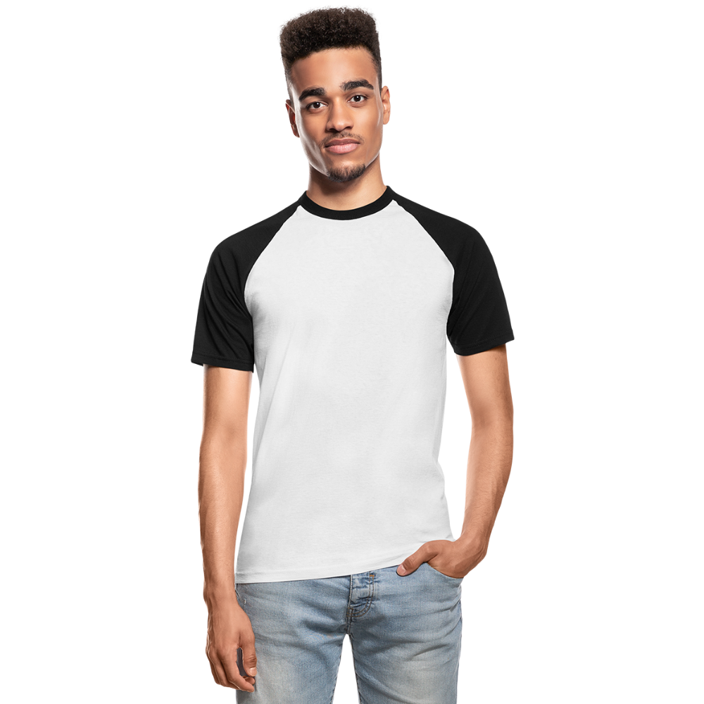 Männer Baseball-T-Shirt in 2 Farben - Weiß/Schwarz