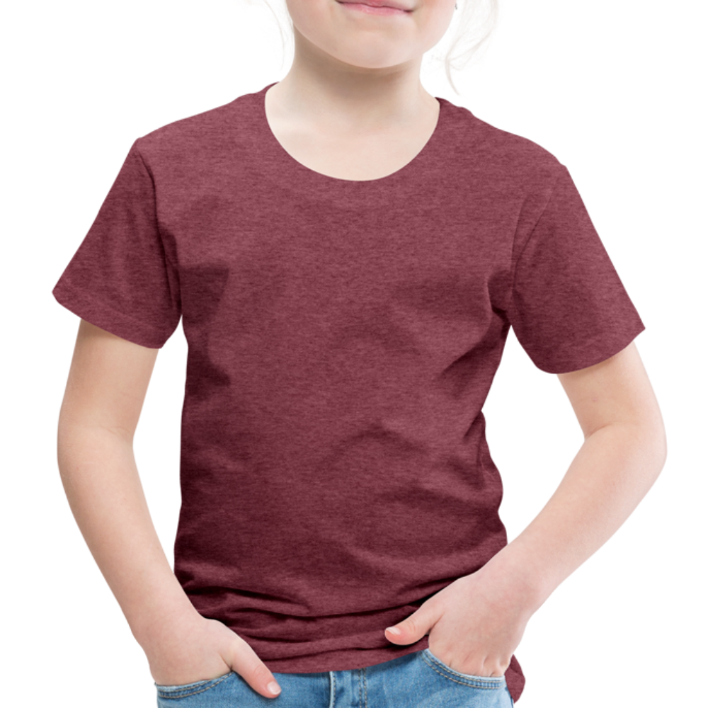 Kinder Premium T-Shirt in15 Farben - Bordeauxrot meliert