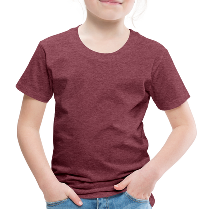 Kinder Premium T-Shirt in15 Farben - Bordeauxrot meliert