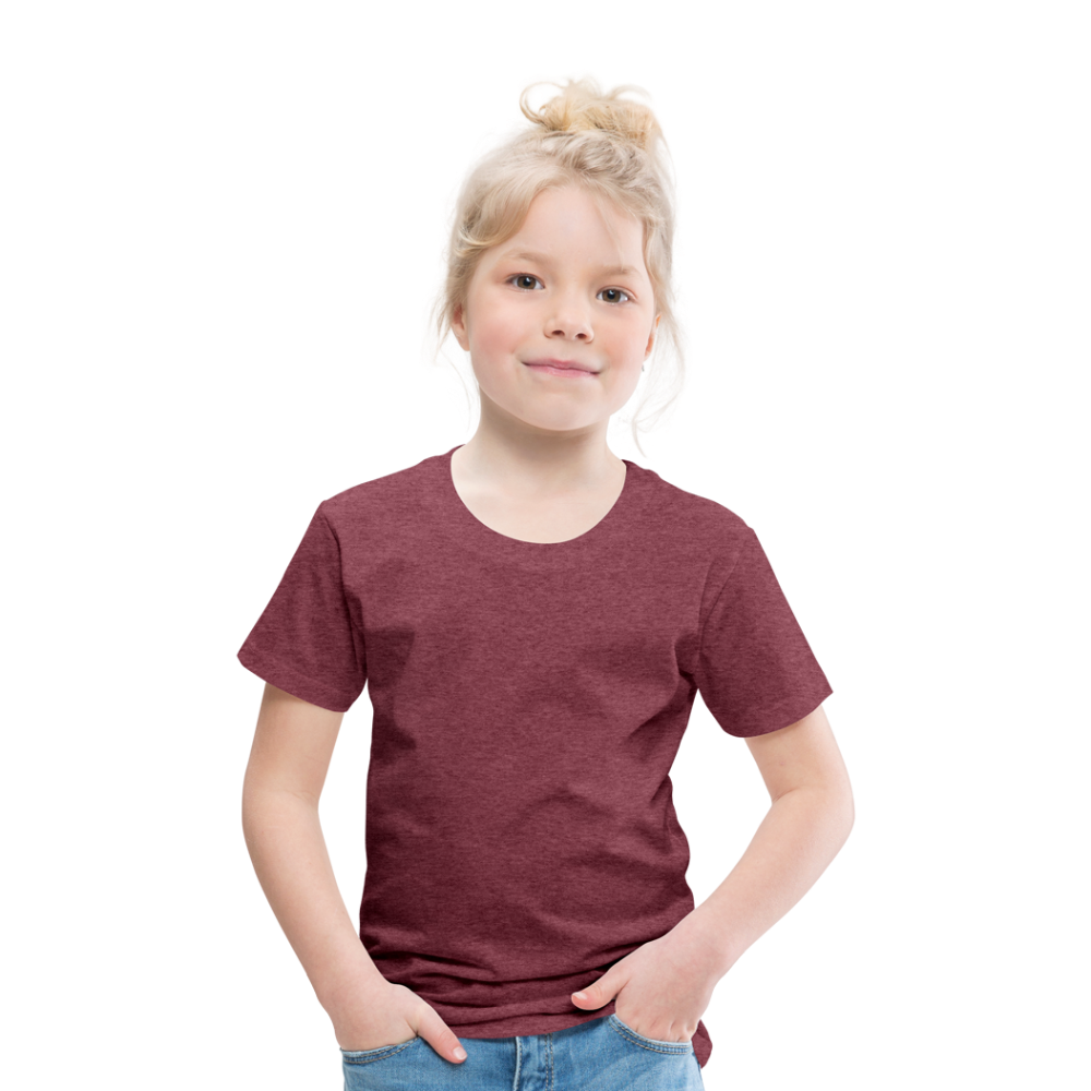 Kinder Premium T-Shirt in15 Farben - Bordeauxrot meliert