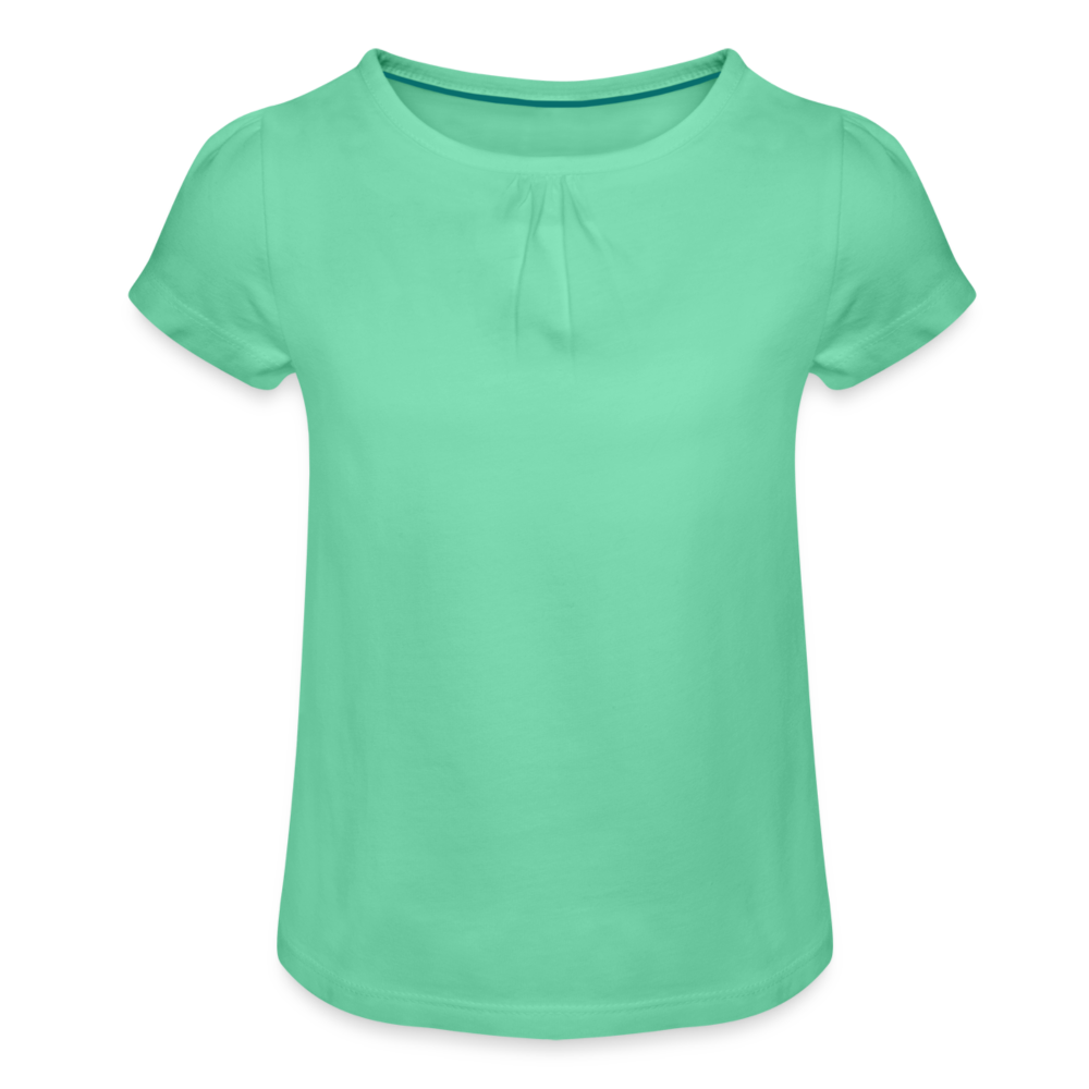 Mädchen-T-Shirt mit Raffungen in 4 Farben - Mintgrün