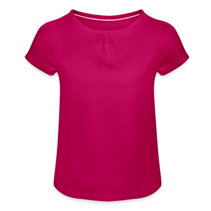 Mädchen-T-Shirt mit Raffungen in 4 Farben - Fuchsia