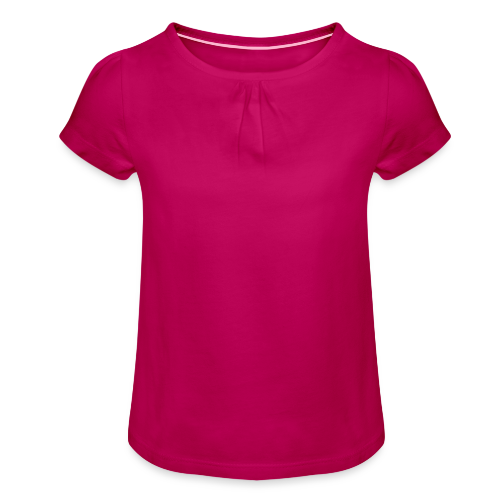Mädchen-T-Shirt mit Raffungen in 4 Farben - Fuchsia