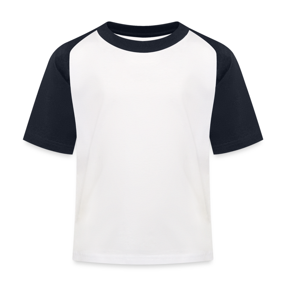 Kinder Baseball T-Shirt in 2 Farben - Weiß/Navy