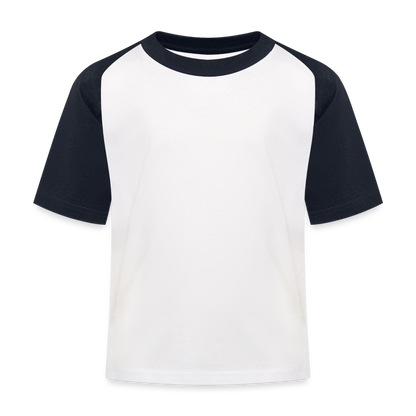 Kinder Baseball T-Shirt in 2 Farben - Weiß/Navy