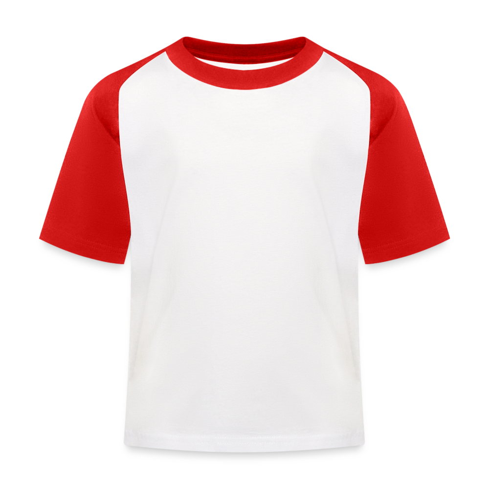 Kinder Baseball T-Shirt in 2 Farben - Weiß/Rot