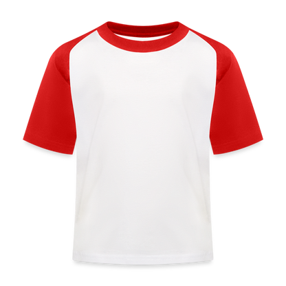 Kinder Baseball T-Shirt in 2 Farben - Weiß/Rot