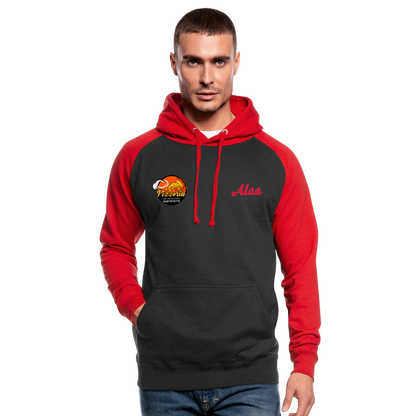 Unisex Baseball Hoodie - Schwarz/Rot