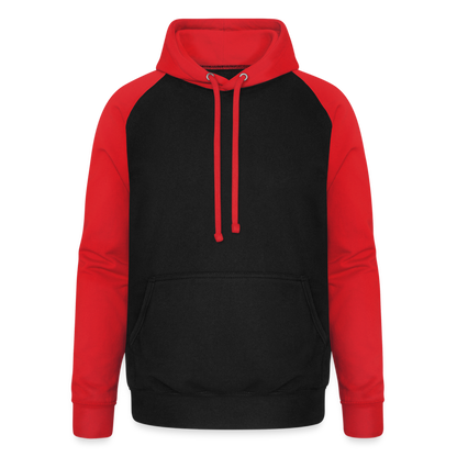 Unisex Baseball Hoodie - Schwarz/Rot