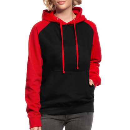 Unisex Baseball Hoodie - Schwarz/Rot