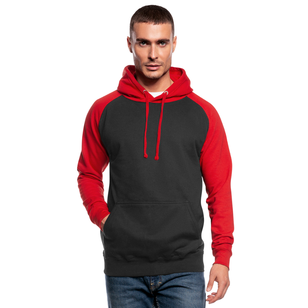 Unisex Baseball Hoodie - Schwarz/Rot