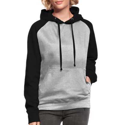 Unisex Baseball Hoodie - Grau meliert/Schwarz