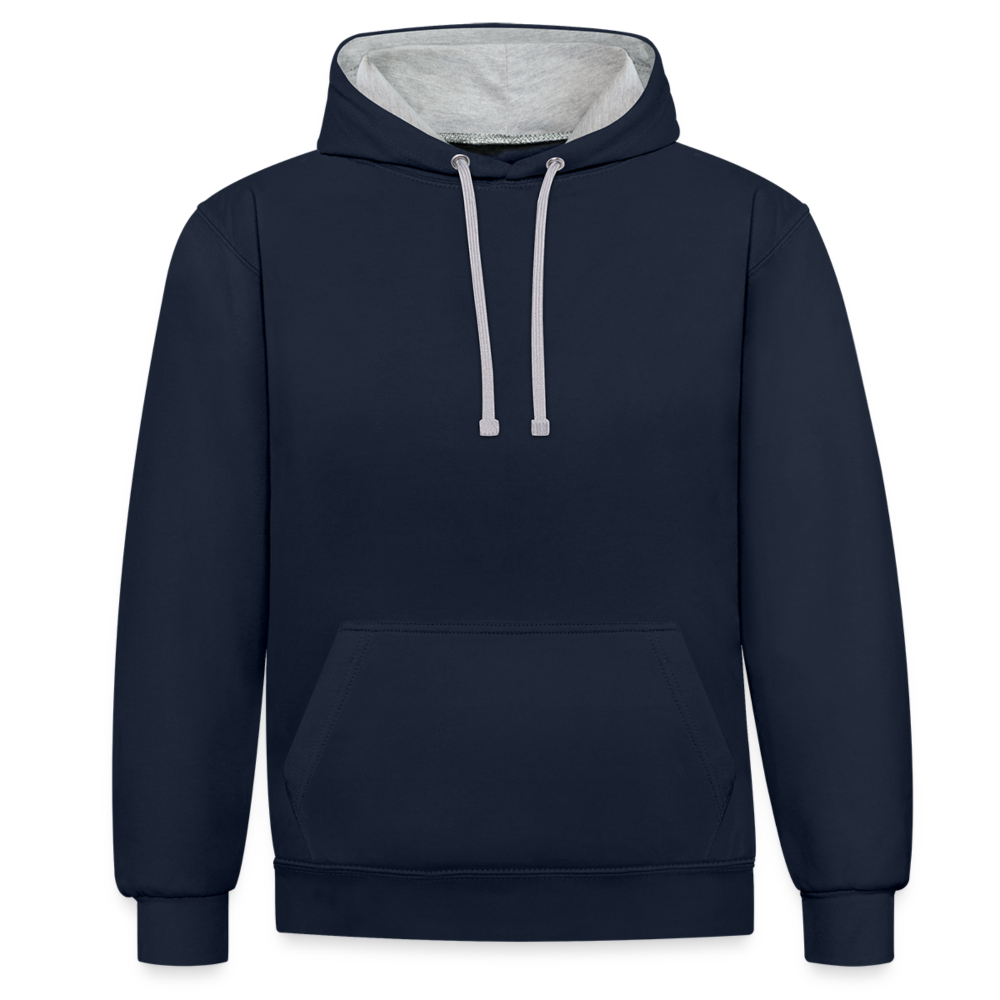 Kontrast-Hoodie - Navy/Grau meliert